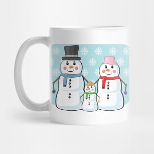 Snowman Family - Funny Illustration Mug